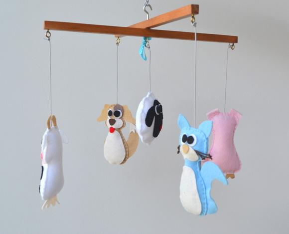 Móbile para berço - Animais domésticos