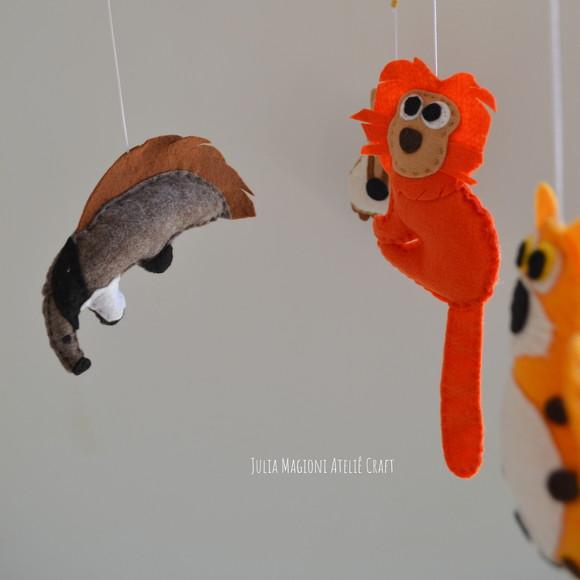 Móbile para berço - Animais da Fauna Brasileira