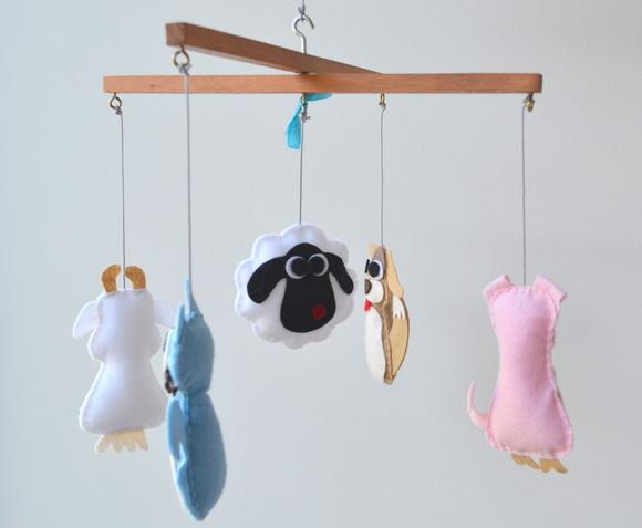 Móbile para berço - Animais domésticos