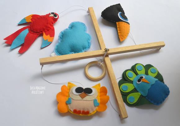 Móbile para berço Aves