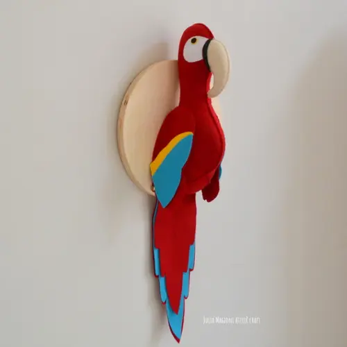 Arara Vermelha Falsa Taxidermia Cabeça animal