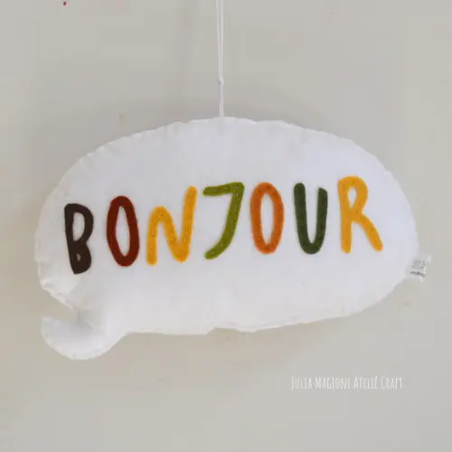 Balão de fala Bonjour
