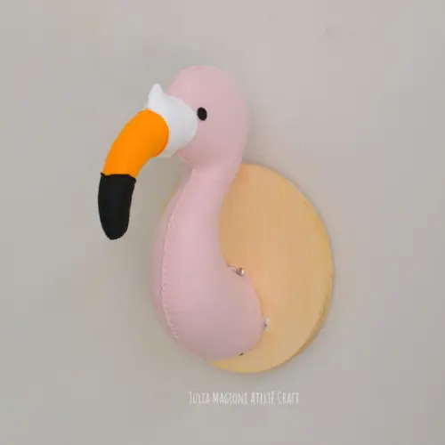 Cabeça de flamingo Falsa Taxidermia Cabeça animal