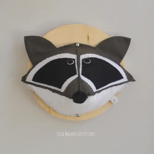 Cabeça de Guaxinim Falsa Taxidermia
