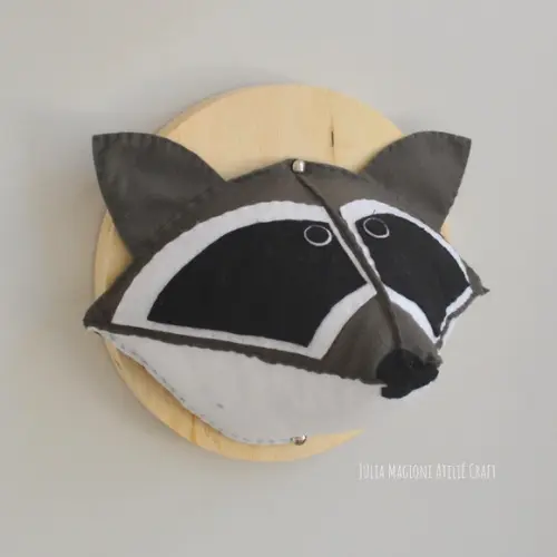 Cabeça de Guaxinim Falsa Taxidermia