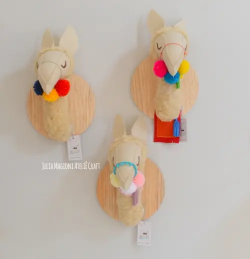 Cabeça de Lhama Falsa Taxidermia Cabeça animal