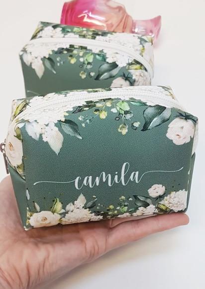 Bolsinha Madrinha Personalizada Box P Cor de Fundo Escura