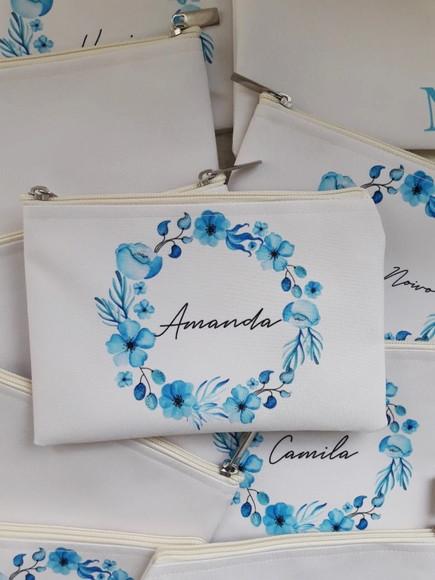 Bolsinha para Casamento Bege e Azul Serenity