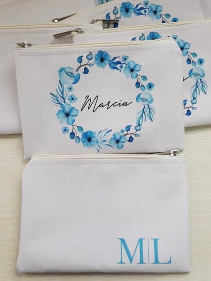 Bolsinha para Casamento Bege e Azul Serenity
