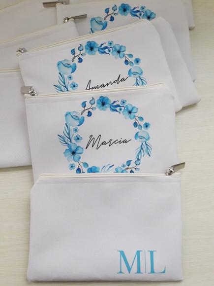 Bolsinha para Casamento Bege e Azul Serenity