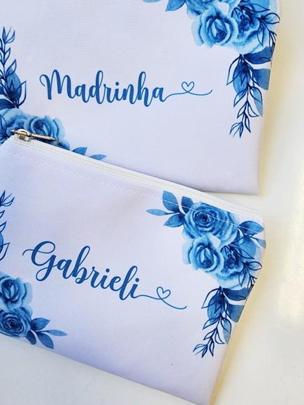Bolsinha para Madrinha de Casamento Azul Serenity