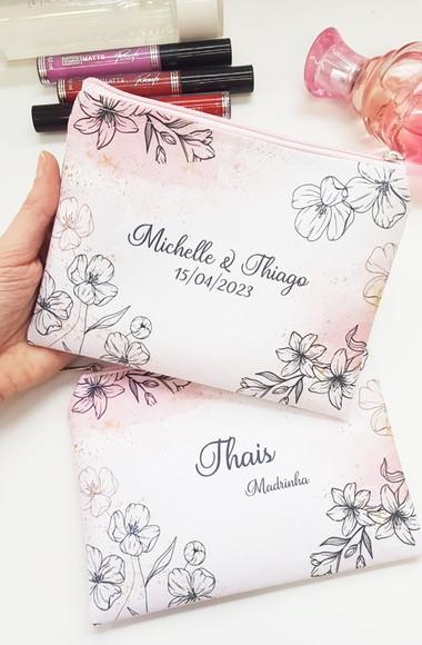 Bolsinha Personalizada Casamento Rosa