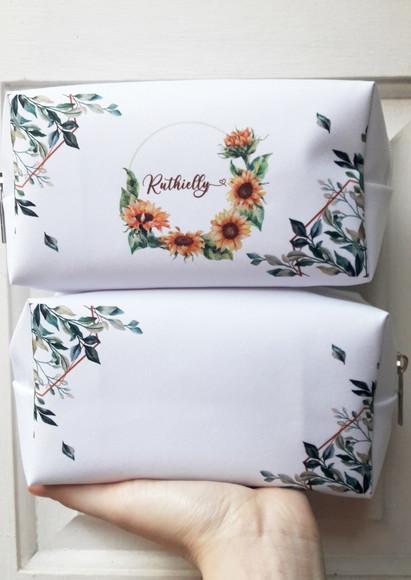 Bolsinha Personalizada Folhagem com Girassol