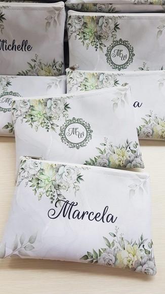 Kit 20 Necessaire Floral Casamento (slim)