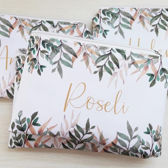 Kit 20 Necessaire Folhagem Casamento (slim)