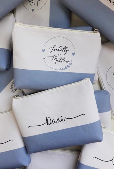 Kit Necessaire Casamento Azul Serenity com Monograma
