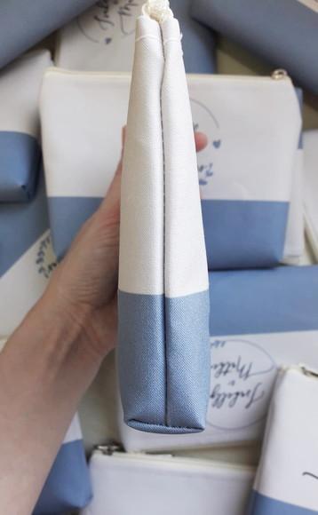 Kit Necessaire Casamento Azul Serenity com Monograma