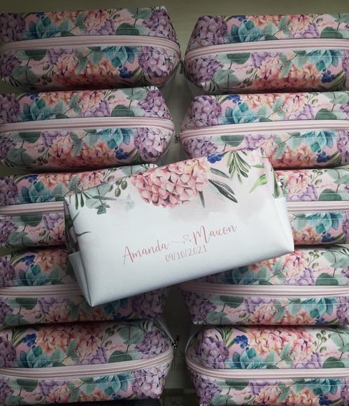 Kit Necessaire Madrinha Box Floral Rosa
