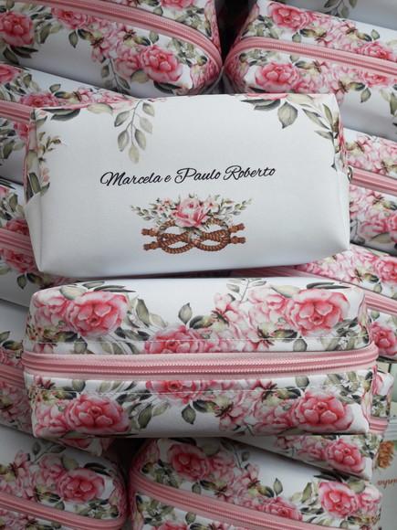 Kit Necessaire Madrinha Box Floral Rosa