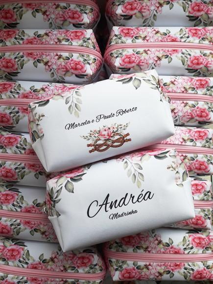 Kit Necessaire Madrinha Box Floral Rosa