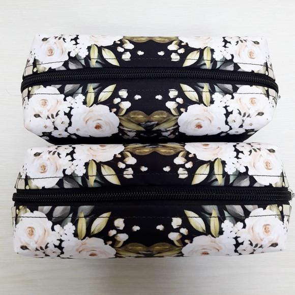 Necessaire Box Floral Preta