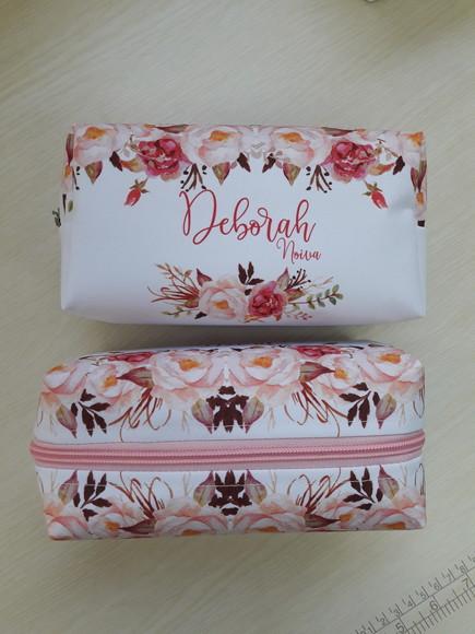 Necessaire Casamento Box Flores Rosa