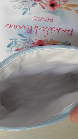 Necessaire Casamento Floral Azul Marinho