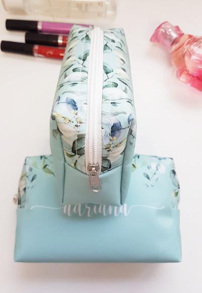 Necessaire Casamento Folhagem Fundo Colorido