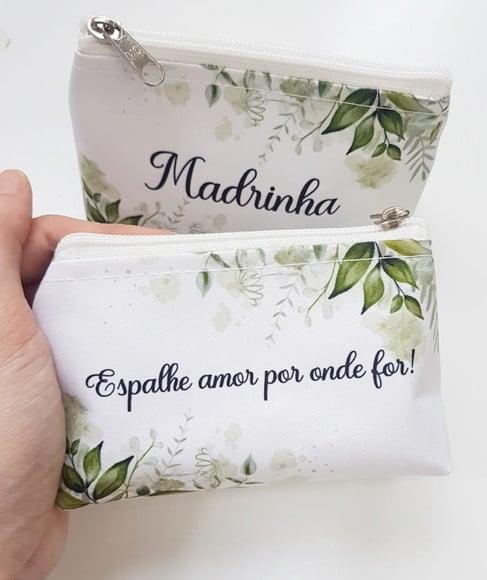 Necessaire Casamento Folhagem Trapézio P