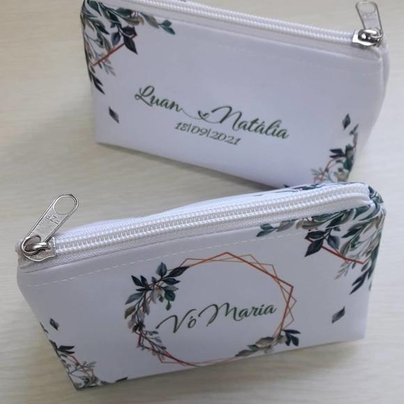 Necessaire Casamento Folhagem Trapézio P