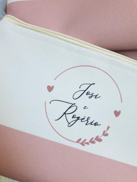 Necessaire Casamento Rose com Fundo Creme