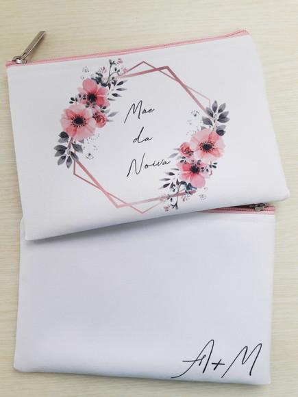 Necessaire Casamento Slim com Monograma Floral