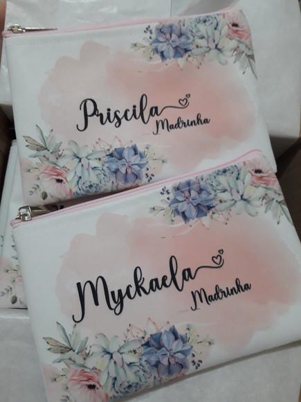 Necessaire Casamento Slim Floral Cactus