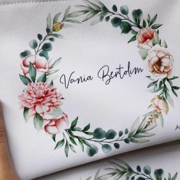 Necessaire Casamento Slim Floral e Folhagem