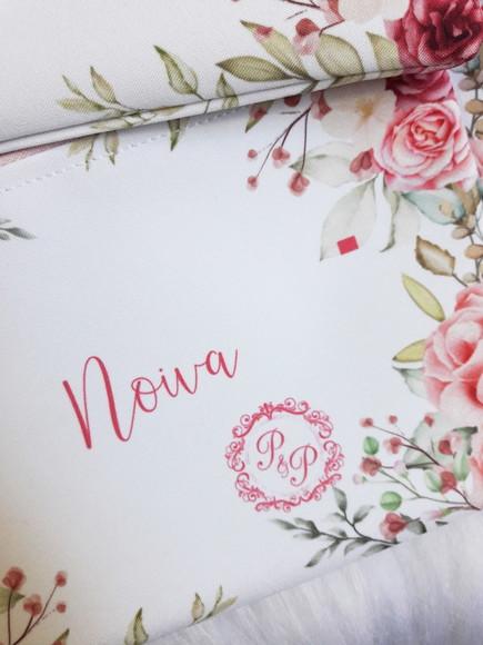 Necessaire Casamento Slim Floral Rosa