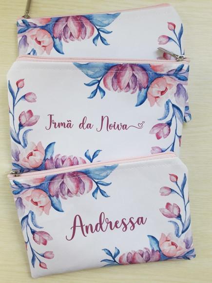 Necessaire Floral Lilás ( Slim )