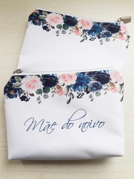 Necessaire Madrinha Azul com Rosa