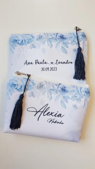 Necessaire Madrinha Azul Serenity com Pingente