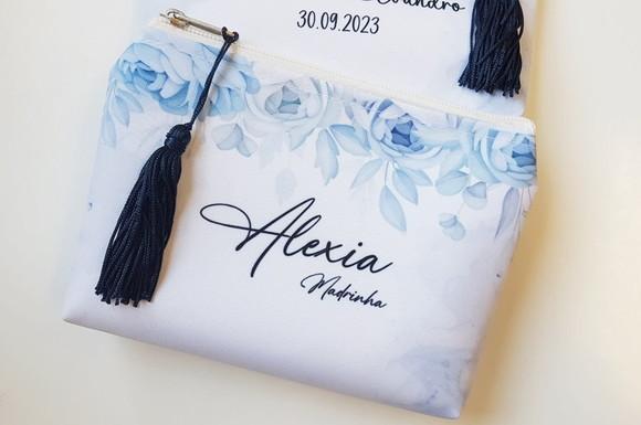 Necessaire Madrinha Azul Serenity com Pingente