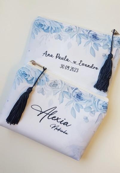Necessaire Madrinha Azul Serenity com Pingente