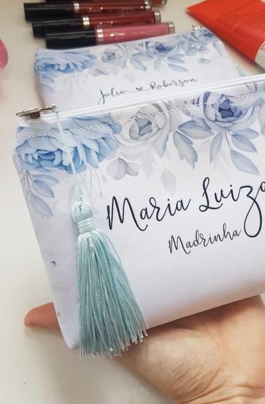 Necessaire Madrinha Azul Serenity com Pingente