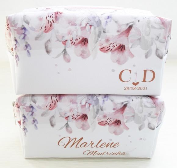 Necessaire Madrinha Box Floral Rosa