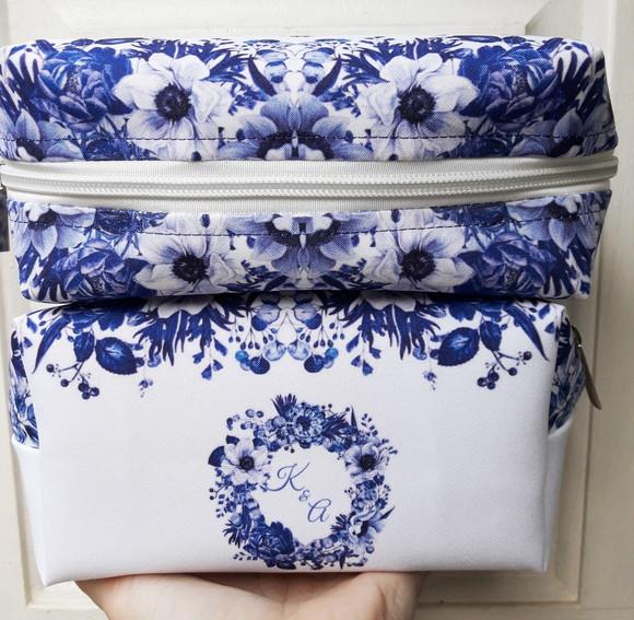 Necessaire Madrinha Box Floral Azul