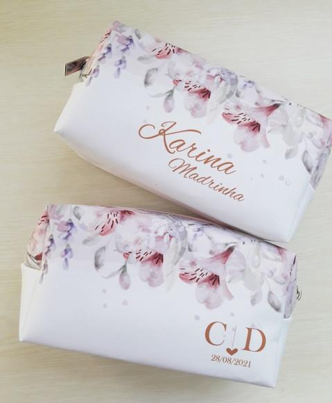 Necessaire Madrinha Box Floral Rosa
