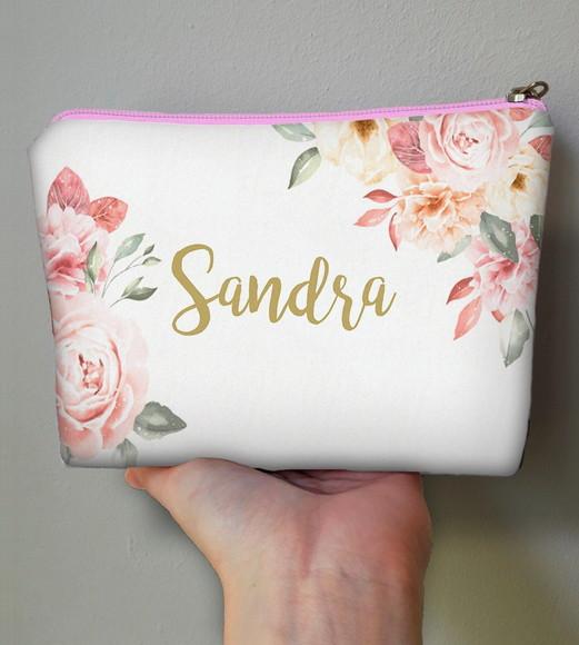 Necessaire Madrinha Casamento Floral Rosê