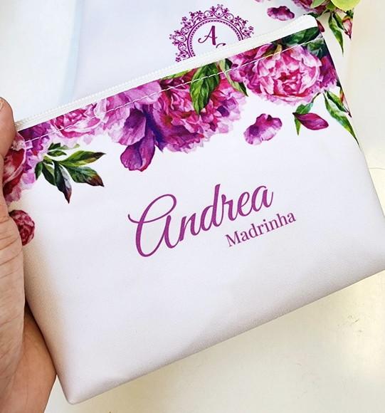 Necessaire Madrinha Fúcsia Floral