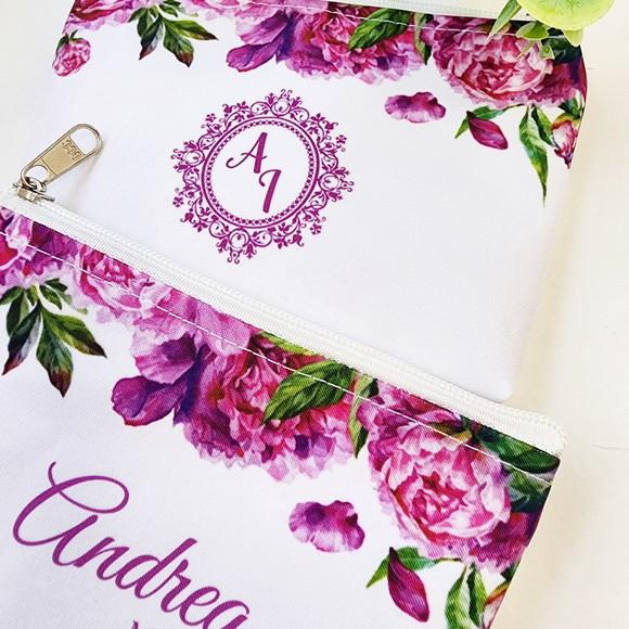Necessaire Madrinha Fúcsia Floral