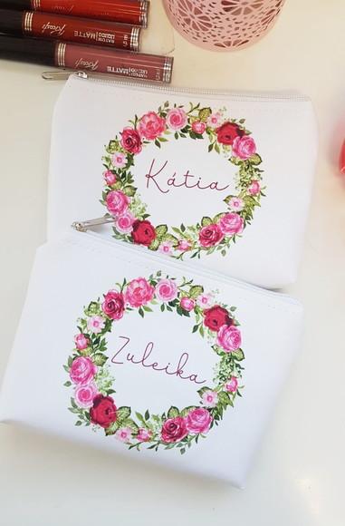 Necessaire Madrinha Fúcsia Floral