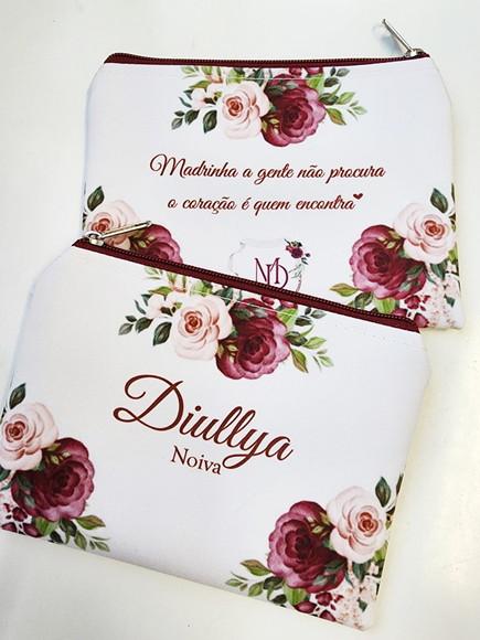 Necessaire Madrinha Marsala Kit com 20