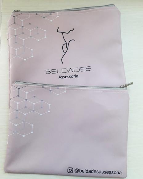 Necessaire Madrinha Slim G Rosa com Logo